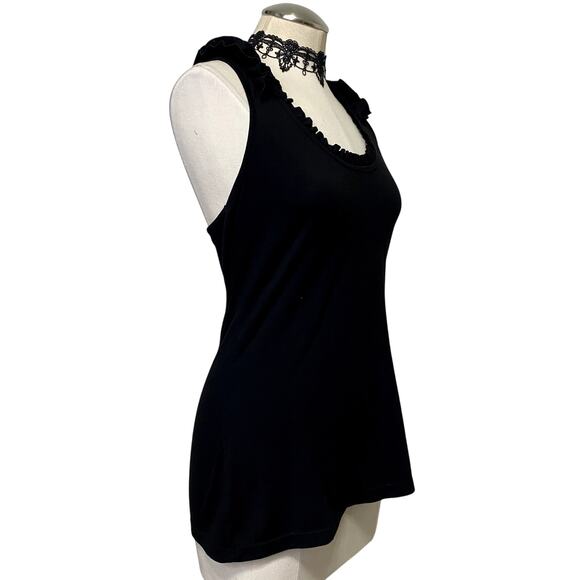 Vtg Y2k Self Esteem Ruffle Bow Gothic Emo Grunge Tank Top - Picture 3 of 12